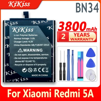 3800mAh BN34 Telefon Akkumulátora a Xiaomi Redmi 5A Akkumulátor MILLIÁRD 34 MRD ft-34 Xiao Mi Redmi Hongmi 5A