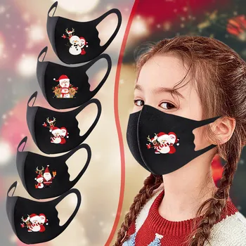 Gyermekek Karácsonyi Mikulás Maszk, Állítható Szélálló Újrafelhasználható Nyomtatott Maszk Gyerekek porálló Maszkok Rögzítőt Kötést Maszkok