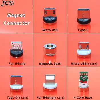 JCD 1db Mágnes Töltő Csatlakozó, Iphone Huawei Samsung Mágneses Ülés Kábel Adapter Micro USB-C Típusú Por Mágneses Tippek