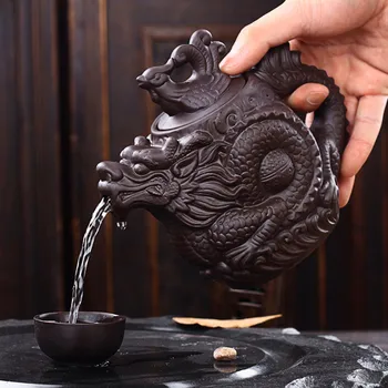 mini kínai lila agyag teáskanna, hogy teáskannában meghatározott vízforraló okos díszes teáskannák lila homok sárkány tea edények teaware