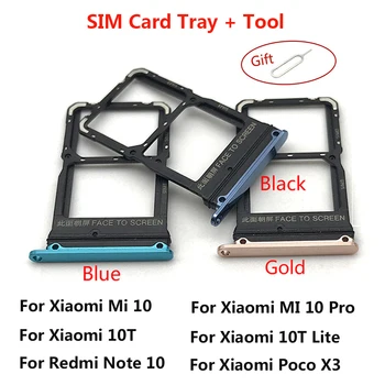SIM-Kártya Tálca Slot Jogosultja cserealkatrész Xiaomi Redmi Mi 10 Mi10 Pro Mi 10T 10t Lite Poco X3 / Redmi Megjegyzés: 10