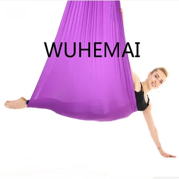 Wuhemai 10 méter Jóga függőágy hinta szövet Légi Vontatási Repülés Anti-gravitációs Hossza testreszabási jóga öv a jóga terem