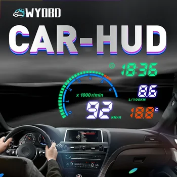 Új i9 HUD Head Up display Auto HUD OBD2 Autó Sebességét Projektor Sebességmérő Autó Érzékelő Olaj Fogyasztás Riasztó 2020