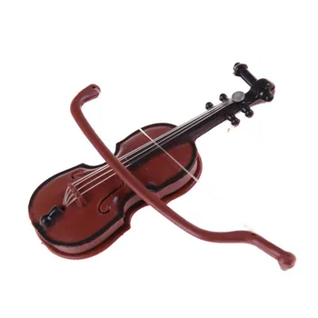 1:12 Babaház Mini Hegedű Hangszerek Gyűjtemény DIY A Ház Baba Dekoráció Kiegészítők Gyermekek Ajándék