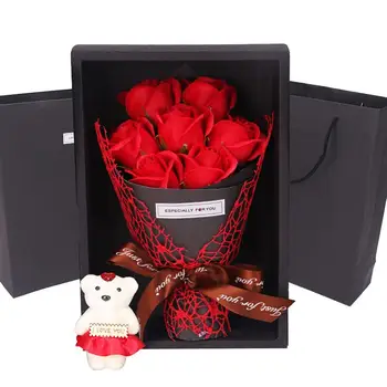 1 Csokor Mesterséges Szappan Rózsa Virág Medve Anyák Napja Születésnapi, Esküvői Ajándék