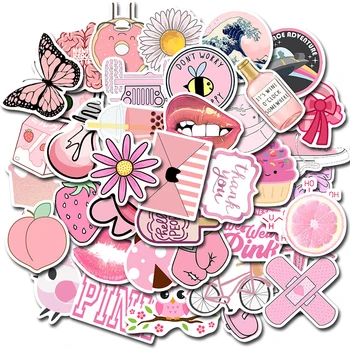 10/30/50PCS geometriai aranyos lány rózsaszín kis friss szoba laptop bőrönd graffiti matricák vízálló dekoráció nagykereskedelmi