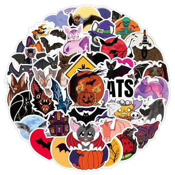 10/50pcs Halloween Horror Bat Chiroptera Graffiti Matricák DIY Vízálló Bőrönd Notebook Robogó Hűtőszekrény Kupa Matricák