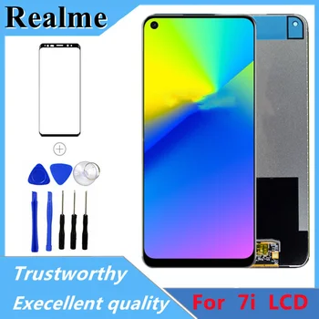 100% Eredeti LCD A Realme 7i LCD Kijelző Képernyő RMX2103 Snapdragon 662 LCD Kijelző Digitalizáló Javítás Alkatrész