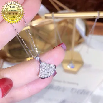 100% - os 18K fehér arany természetes gyémánt nyaklánc összes használata 0,5 ct gyémánt, s bizonyítvány HM026