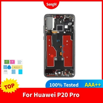 100% - os Teszt AAA+ Minőségű Kijelző A Huawei P20 Pro LCD érintőképernyő Digitalizáló Közgyűlés