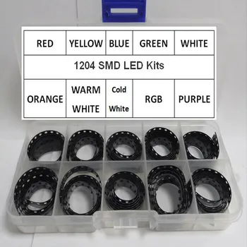 1000Pcs 10Colors x 100 1204 1206 Oldalon SMD LED Light Kit LED-es, Fehér, Piros, Kék, Zöld, Sárga, Rózsaszín, Narancssárga, Lila Meleg RGB