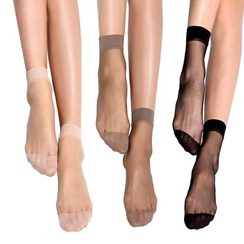 10airs nagykereskedelmi női nyári szexi ultravékony átlátszó crystal selyem zokni magas rugalmas bőr szín nylon rövid zokni