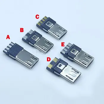 10db 2Pin/4 Pin-Micro USB, Jack USB Csatlakozó Férfi Csatlakozó Port, Jack Farok Sockect Plug Terminálok Samsung Huawei DIY