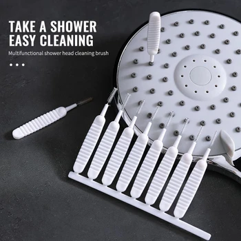10DB/set zuhanyfej-Mini Kefe Üveg Teáskanna Fúvóka Kanna Kiöntő Pórusok Gap Ecset Készlet Háztartási Konyhai tisztítószerek