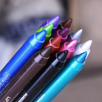 12 Színű Tartós Szemhéjpúder Pigment Eye Liner Vízálló Ceruza Nők Csillogó Ezüst Eyeliner Pen Smink Kozmetikai Eszközök