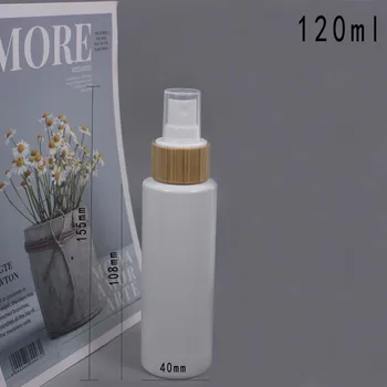 120ml valódi bambusz fedél spray üveg műanyag krém szivattyú üveg kozmetikai csomagolás