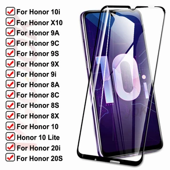15D Edzett Üveg Huawei honor 10i 9i 20i 20 X10 Védő Üveg Megtiszteltetés 10 Lite 8A 8X 8, 8C 9A 9X 9C 9S Képernyő Biztonsági Fólia
