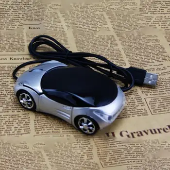 1600DPI Mini Autó alakú USB optikai, vezetékes egér innovatív 2 fényszórók egér asztali számítógép, laptop Egerek teljesen új