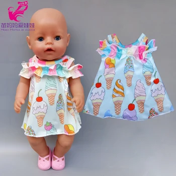 17 hüvelyk baba nyári ruha illik 18 cm-es baba, aranyos fagyi ruha gyermekek ajándék
