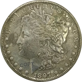 1897-Ben Az Egyesült Államok Morgan 1 Egy Dollár Cupronickel Bevonatú Ezüst Gyűjtők Másolás Érme