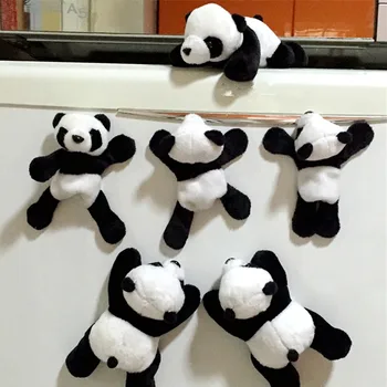 1db Aranyos Puha Plüss Panda Hűtő Mágnes Matrica Játékok Matrica Hűtőszekrény Matricák gyerekek szimulációs játékok