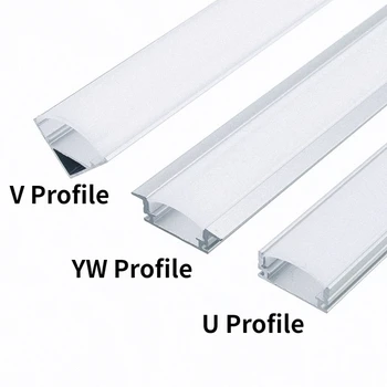 2-25pcs/sok 0.3 méter U V YW stílus alakú LED-es Alumínium Profil channeles a 12mm széles LED bar szalag puha