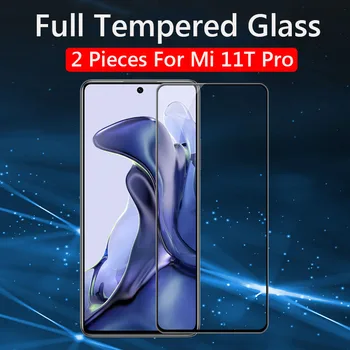 2 Darab A Xiaomi Mi 11T Pro Edzett Üveg Teljes Ragasztó Képernyő Védő Fólia Üveg Mi 11T Mi11T Pro 5G Üveg