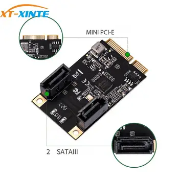 2 Port SATA III Teljes Mini PCIE 3.0 Gen3 PCI-Express Vezérlő, Kártya, SATA 3.0 Mini PCI-E Merevlemez SSD Adapter Kiterjesztése Kártya