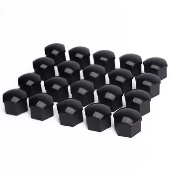 20 db Fekete Műanyag kupakok nuts Hat szög kerék kap dió/csavaros kupakkal/csavar kupak méret 17 mm