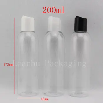 200ml X 30 világos, PET műanyag kerek üres palack nyomja meg kap ( Lemez felső kap ), üveg krémet, sampont, kozmetikai csomagolás