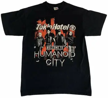 2010 Tokio Hotel Üdv Humanoid City Tour Póló Férfi Kis