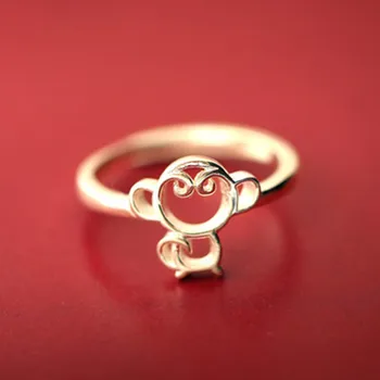 2021 Dögös Női Kreatív Ezüst Bevonatú Gyűrű, Ékszerek, Arany Színű Majom Gyűrűk Fiatal Lány, Ajándék, Olcsó Aranyos Állat Gyűrű