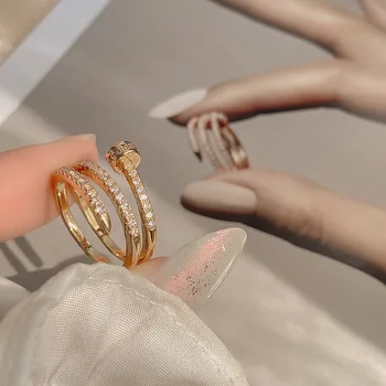 2021 Új koreai Trend többrétegű Kitűzőre Gyémánt Gyűrű, Nagy Név, Design, Divat Gyűrű Női Ékszerek Valentin Napi Ajándék
