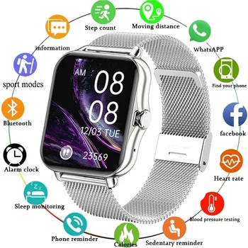 2021 Új Smart Óra Férfiak Nők Teljes érintőképernyő Sport Fitness Óra IP67 Vízálló Bluetooth, Android ios smartwatch Férfi ruházat