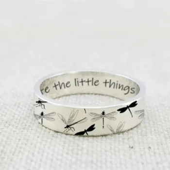 2021 Új Vintage Szitakötő Gyűrű A Nők A Férfiak Bohém Finom Kézzel Faragott Minta Eljegyzési Gyűrű Jegygyűrű Ékszer