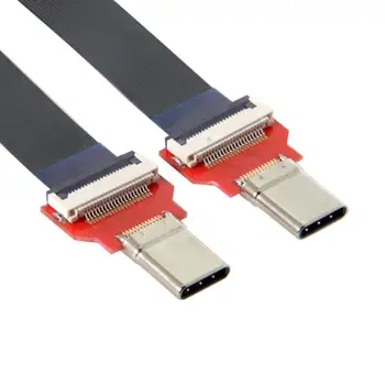 20CM Dual C-Típusú USB FPV férfi férfi Puha, rugalmas Kábel USB 3.1 Ultra Vékony, Lapos FPC OTG töltő adatkábel HUAWEI XIAOMI