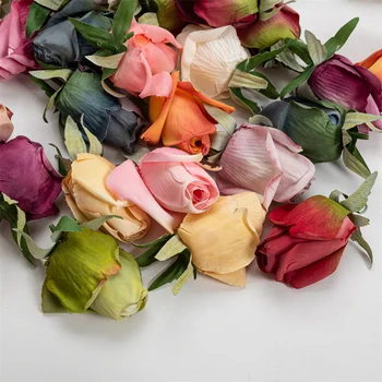 20db 7cm Mesterséges Selyem Rózsa Virág Fejek Haza Esküvő Party Dekoráció Karácsonyi Ajándék Doboz Kézműves Kiegészítők Hamis virágok