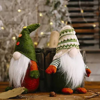 24x16cm 2 DB Karácsonyi Gnome svéd, Karácsonyi Díszek, Gonks Mikulás Plüss Dísz