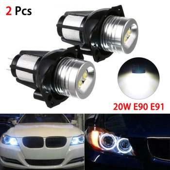 2db 20W LED Fényszóró, Angel Eye Halo Gyűrű, Lámpa, Izzó BMW E90 E91 05-08