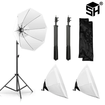 2DB Fotózás 70cm Softbox Készletek Oktogon Nagy Fényerő Softbox Szakmai Fény Rendszer Esernyő Fotó Stúdió Tartozékok
