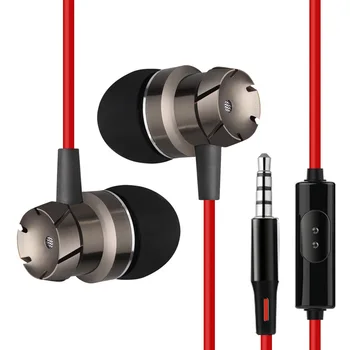 3.5 mm-es Fülhallgató Turbo Bass Vezetékes Zaj Vezetékes Fülhallgató Fejhallgató Mikrofon Univerzális Vízálló Fém Kötet Contro
