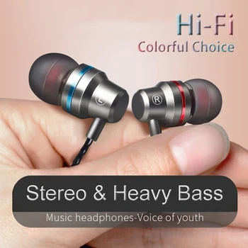 3,5 mm-es Nehéz Basszus Hang Minőségi Zene Sport Fülhallgató, Fém Fejhallgató Fülbe Vezetékes Fülhallgató iPhone/Xiaomi