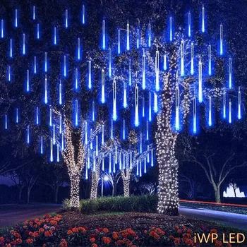 30/50cm Meteorzápor Eső 8 LED Csövek String Fények, Vízálló Karácsonyi Szabadtéri Terasz Dekoráció Esküvői Navidad Fa Nyaralás