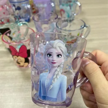 300ML Disney Rajzfilm Mickey Minnie Fagyasztott Elsa Hableány Tej Bögre Kristály kupa Gyermek Ünnep, Ajándék üveg bögre