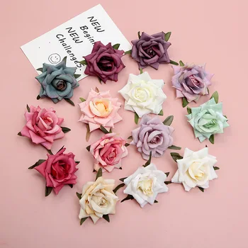 30db Virág Fejét, Mesterséges DIY Valentin Nap Rose Esküvői Fal Kézműves Dekorációs Selyem