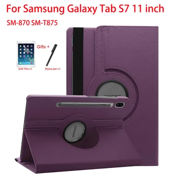 360 Forgó Smart Case Samsung Galaxy Tab S7 11 inch SM-870 SM-T875 Tabletta Esetben Konzol Fold Stand Flip Bőr Borító