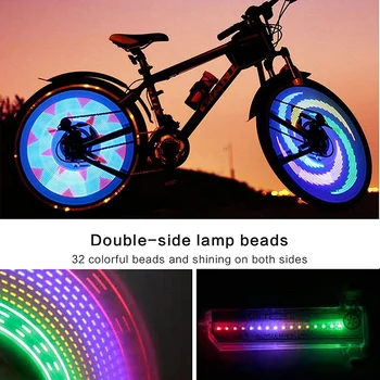 3D-s Kerékpár Küllők LED Színes Kerékpár Lámpa színes 42 Minták 16 LED-es Kerékpár Küllők Fény UT