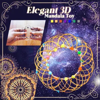 3D Színes Fém Fajta Virág Kosarak Enyhe Acél Bűvös Karika Gyűrű Mandala Hurok DIY Meditáció Gyerekek Oktatási Fidget Játék