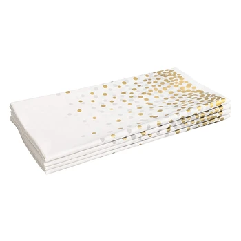 4 Csomag Arany Dot Eldobható Asztalterítő Műanyag Asztalterítő Papír Asztalterítő BBQ, Party, Finom Vacsora, Esküvői