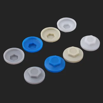 5.2 mm külső hatszögletű fúrás vízálló csavaros kupak színe acél csempét, csavaros kupakkal önálló fúrás menetmetsző dió műanyag kupak 50Pcs
